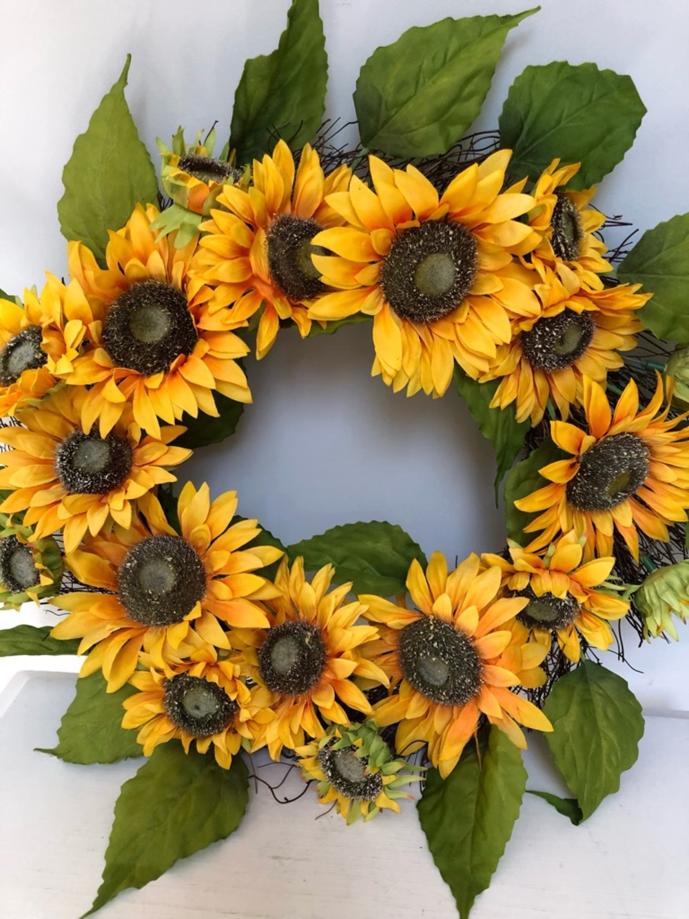 Sunflower Wreath Natural Look Large